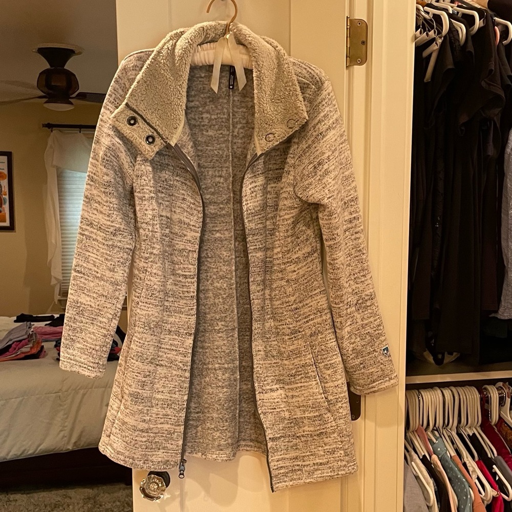 Super comfy. KUHL jacket. Heather gray.